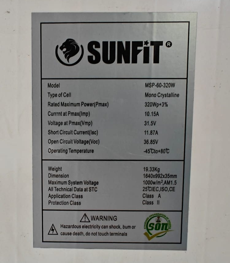 PANEL SOLAR 320W MONOCRISTALINO