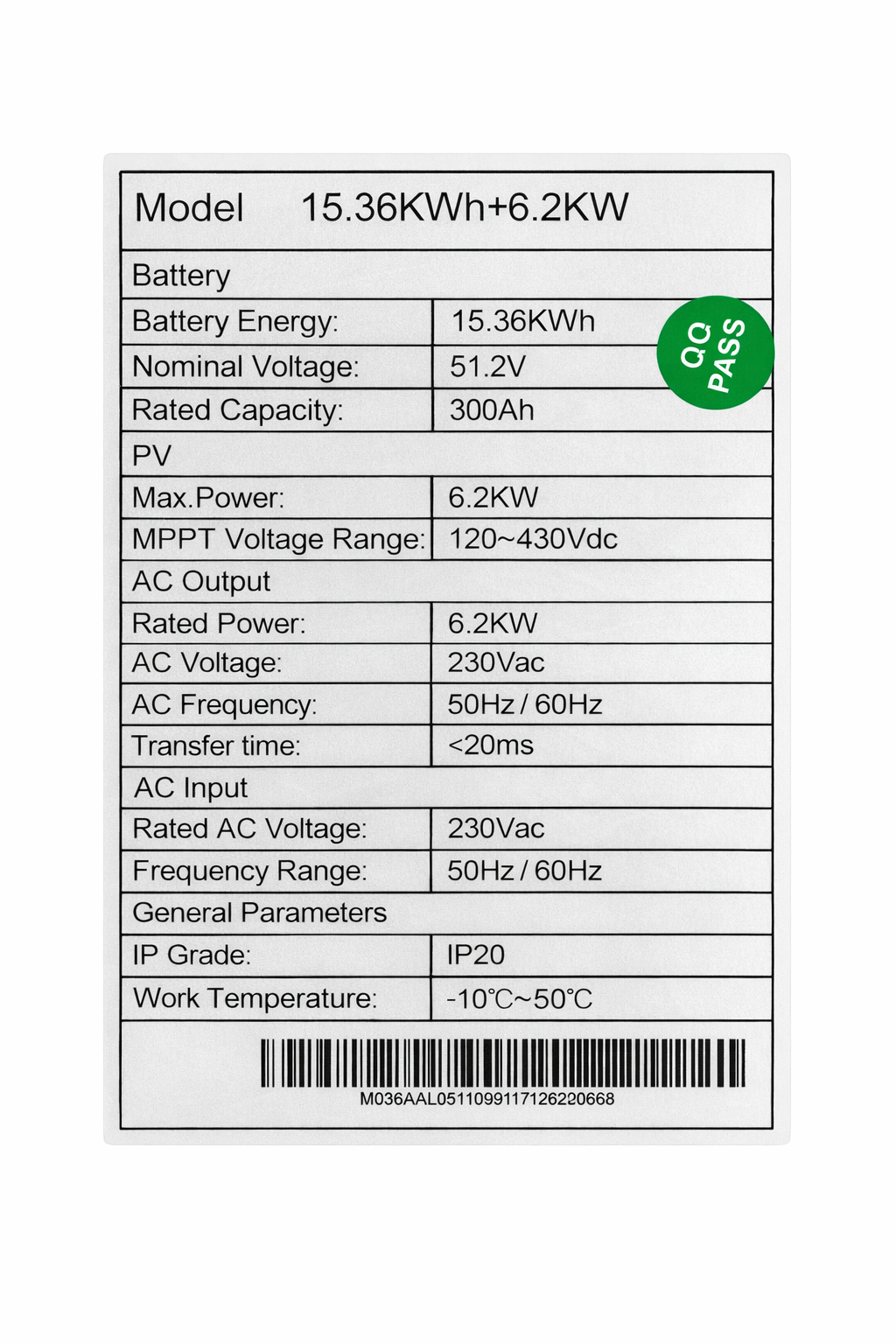 ROLLER IN ONE 6,2Kw 15,34Kwh