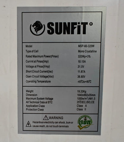 PANEL SOLAR 320W MONOCRISTALINO
