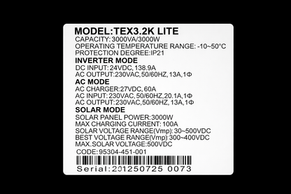 INVERSOR OFFGRID SOLAR 3,2 KW LITE HIBRIDO  TTN