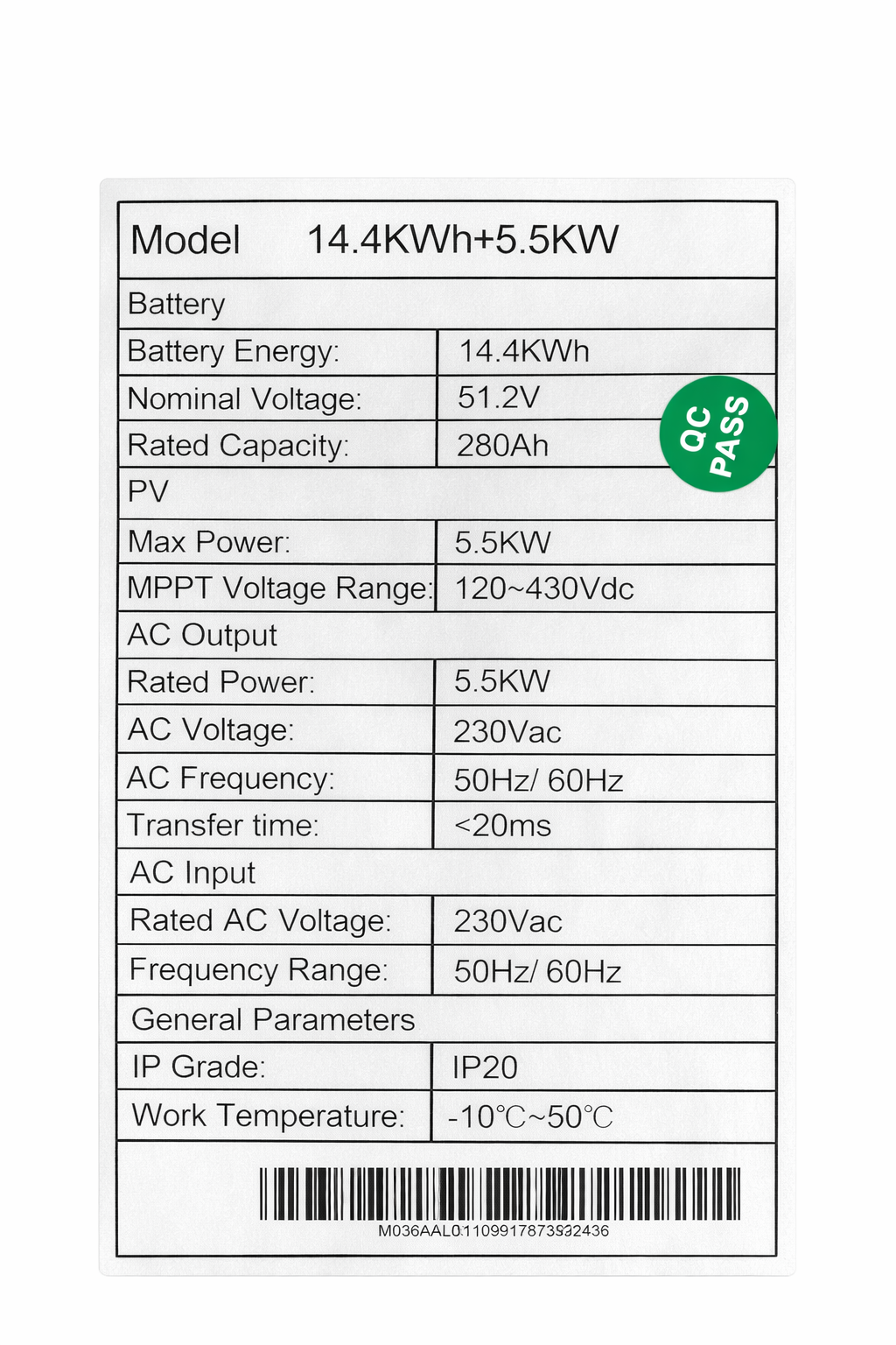 ROLLER IN ONE 5Kw 14,4Kwh